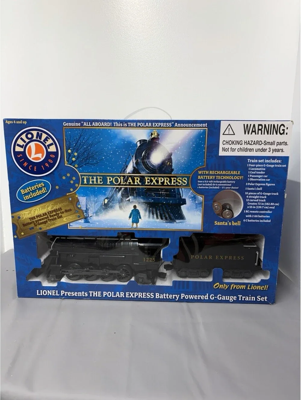 Vtg - LIONEL Polar Express Battery Power G-Gauge Train Set 7-11176 2009  Lights